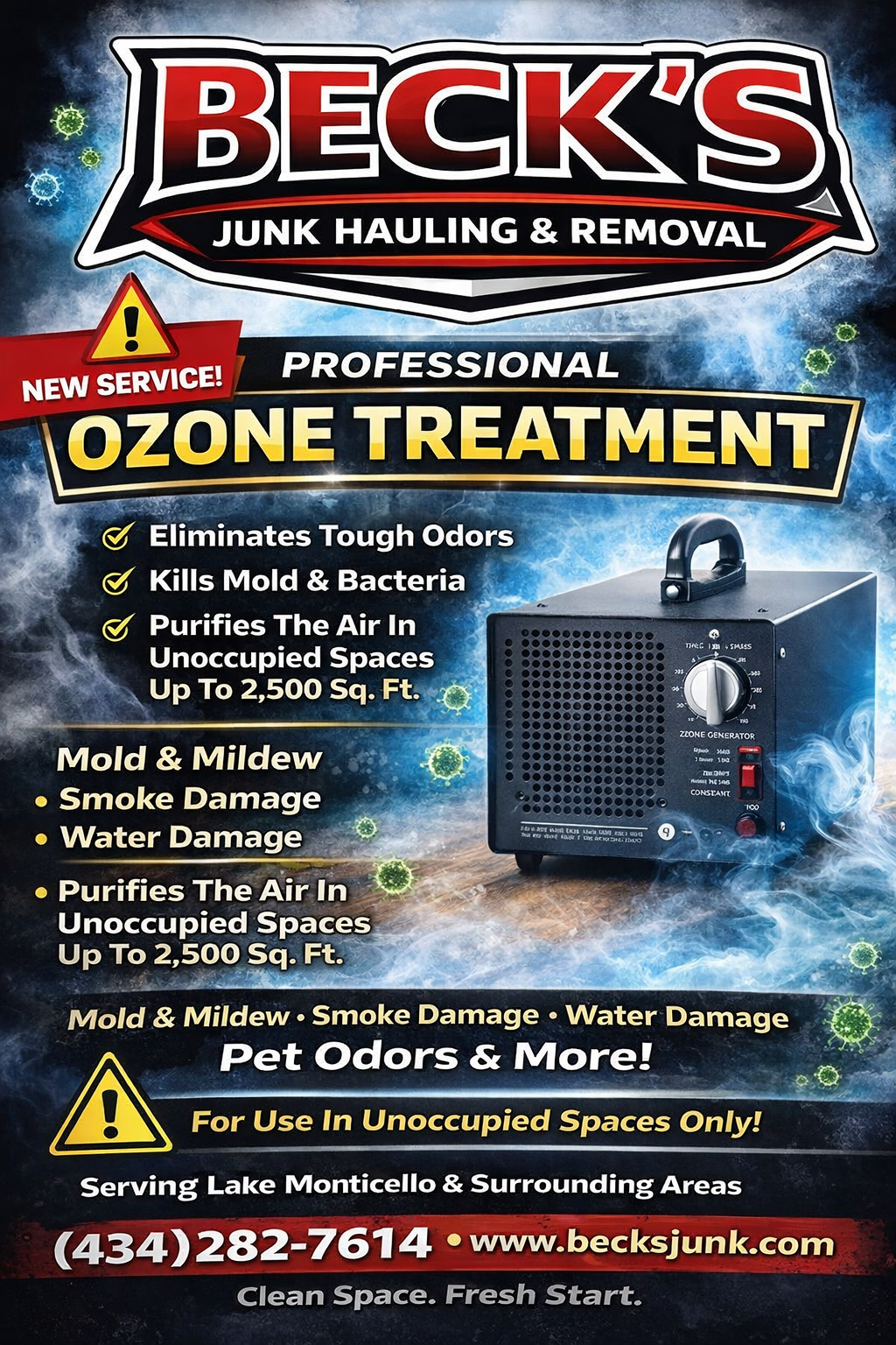 Ozone machine used to remove odors
