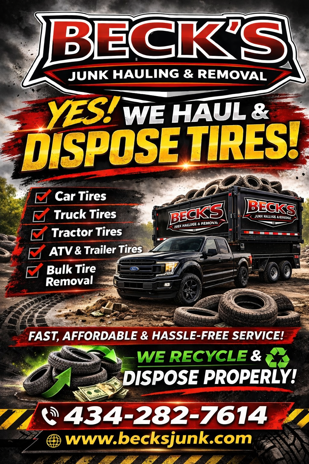 Stacked tires ready for removal and disposal